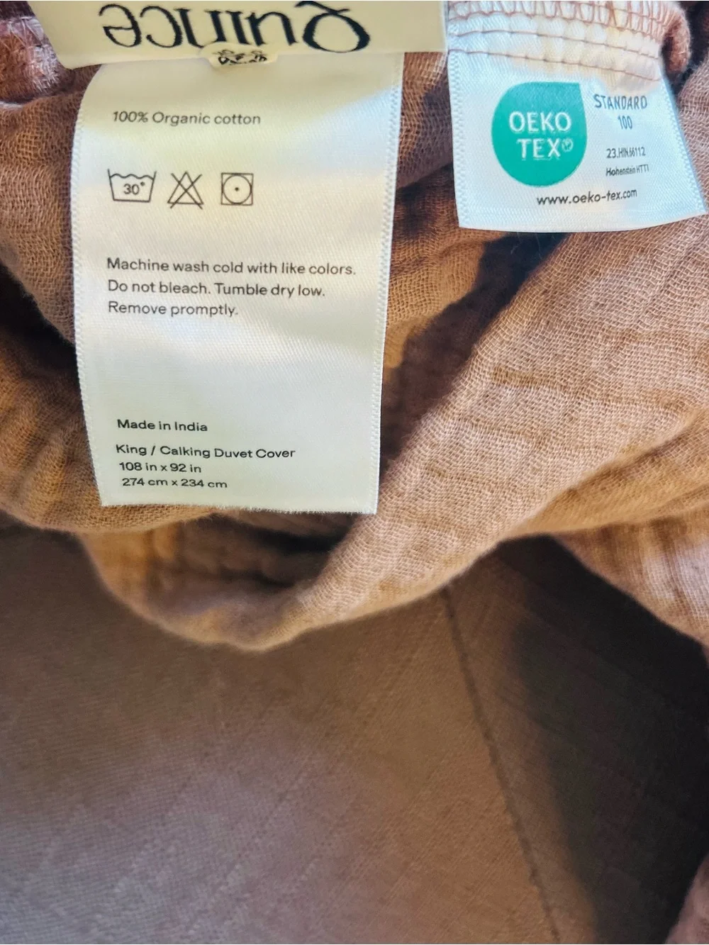 NWT Quince Fig Organic Cotton Gauze Duvet Cover and Sham Set!